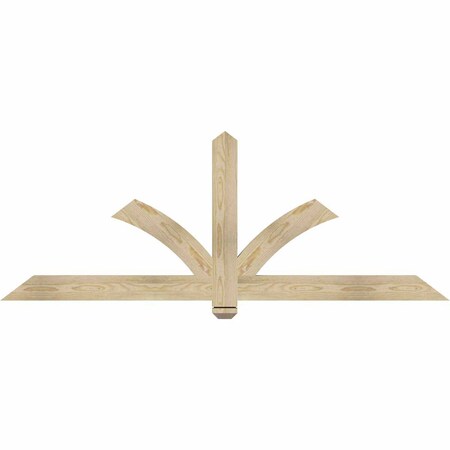 Ekena Millwork Redmond Rough Sawn Timber Gable Bracket, Douglas Fir, 72"W x 27"H x 2"D x 4"F, 9/12 Pitch GBW072X27X0204RED00RDF
